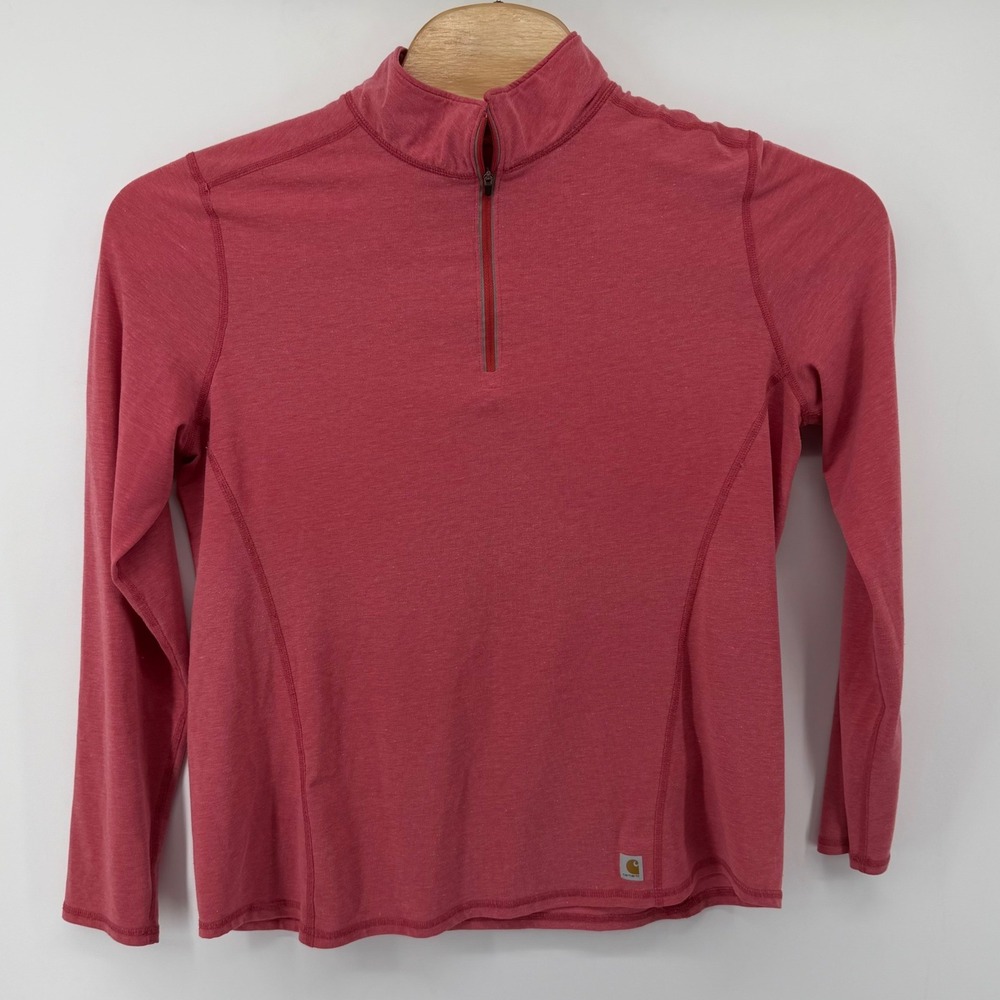 Carhartt Pullover Women's XL Red Force Quarter Zip Long‎ Sleeve Workwear Active